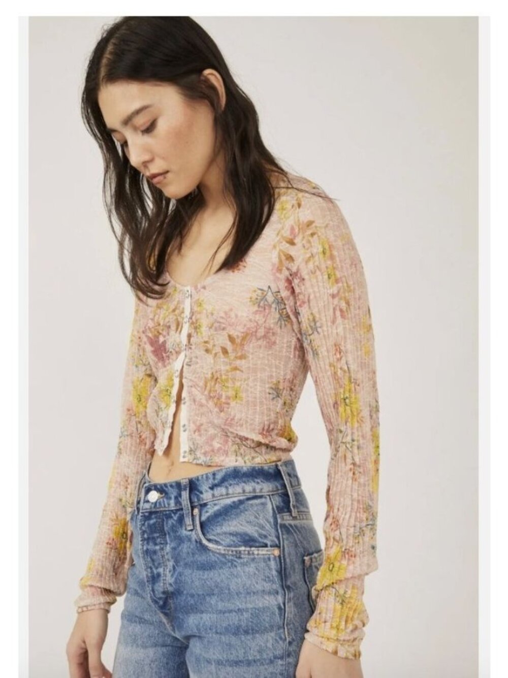 WE THE‎ FREE Floral Print Angelina Crop Top Size Small